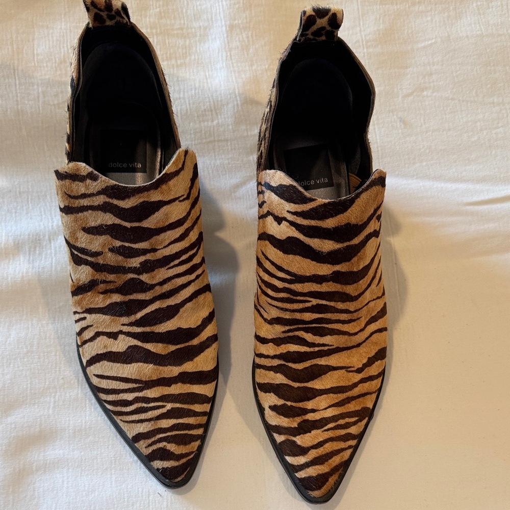 Dolce Vita Zebra Print Ankle Boots